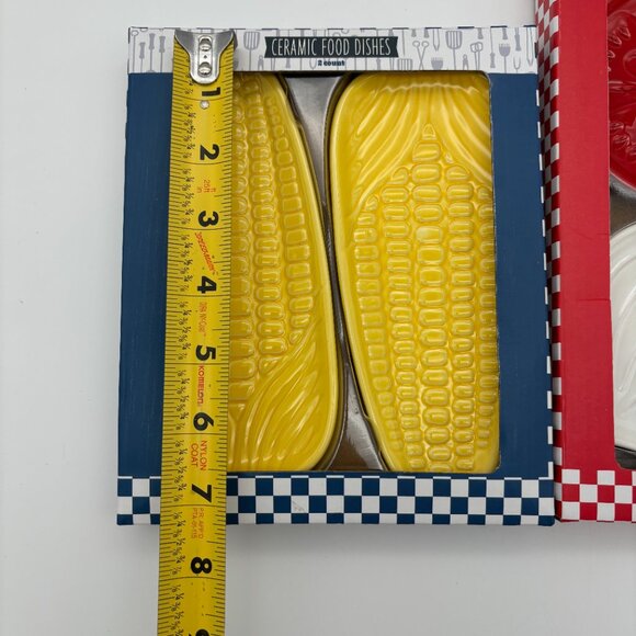 Ceramic Food Dishes, Corn Tomato Onion, Summer BBQ Party Decor Plates NEW - Picture 3 of 5